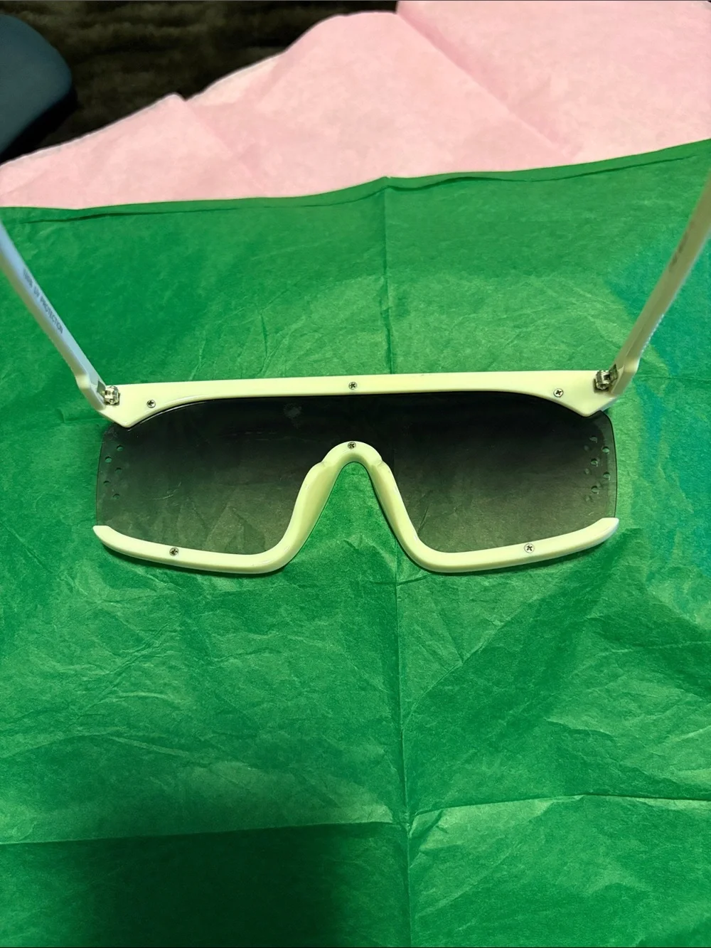White Oversized Frame w/gradient Purple Lenses.
